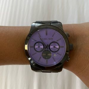 Michael Kors Grey watch with Purple Face